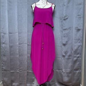 Chic Magenta High-Low Dress